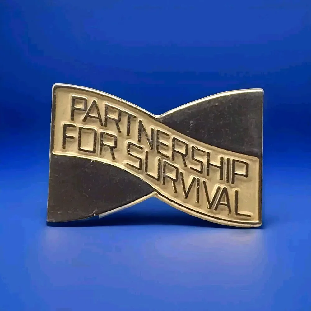Partnership For Survival Gold Tone Pin Small